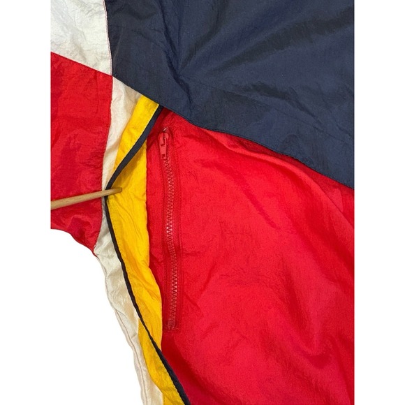 Vtg 90s Lavon Color block Windbreaker Jacket Nylon Sz Small Retro Sport Red Blue - Picture 7 of 11